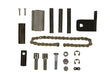 Mechanical parts including a chain on a grid background