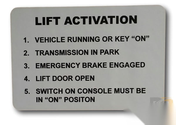 Lift Activation Decal IH-LA - Don Brown Bus Parts