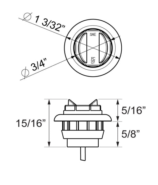 Light Led 3/4 Round Red 08-008-053 Mcl11Rkb Bus Parts