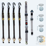 M-Series Manual Belt Kit For L Track. Set Of 4 Overcenter Belts Integrated Lap Belt Fixed Shoulder