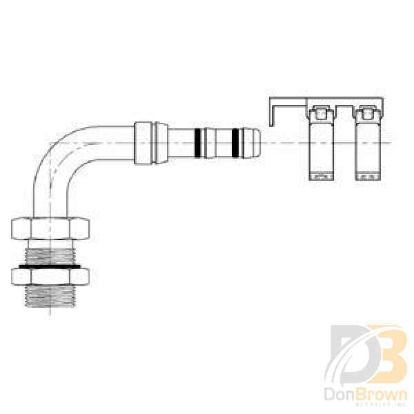 Male 90 Degree Bulkhead Insert O-Ring With Clamp Assembly No. 10-No. 12 Fitting (Must Order In