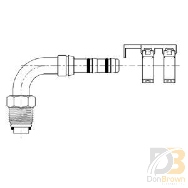 Male 90 Degree O-Ring With Clamp Assembly No. 8-No. 10 Fitting (Must Order In Increments Of 5)