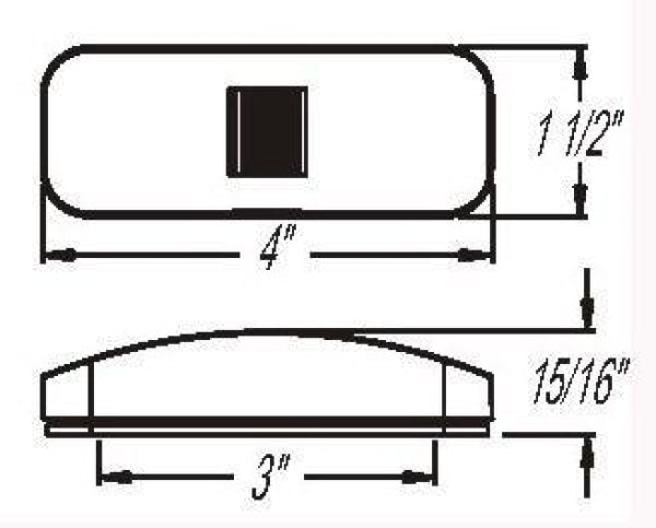 Marker Light Incandescent Amber Rectangular 08-007-047 Mc44Ab Bus Parts