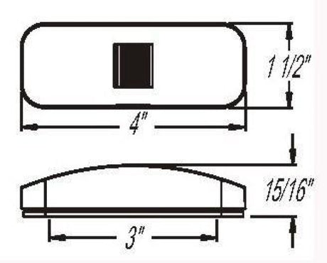 Marker Light Incandescent Red Rectangular 08-007-007 Mc44Rb Bus Parts