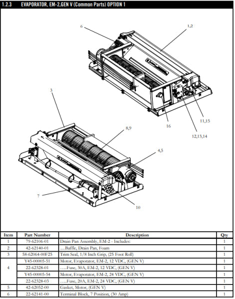 Motor Genv Em-2/3 12Vdc Replacement W/ Cradle & Instr Y45-00005-51 Air Conditioning