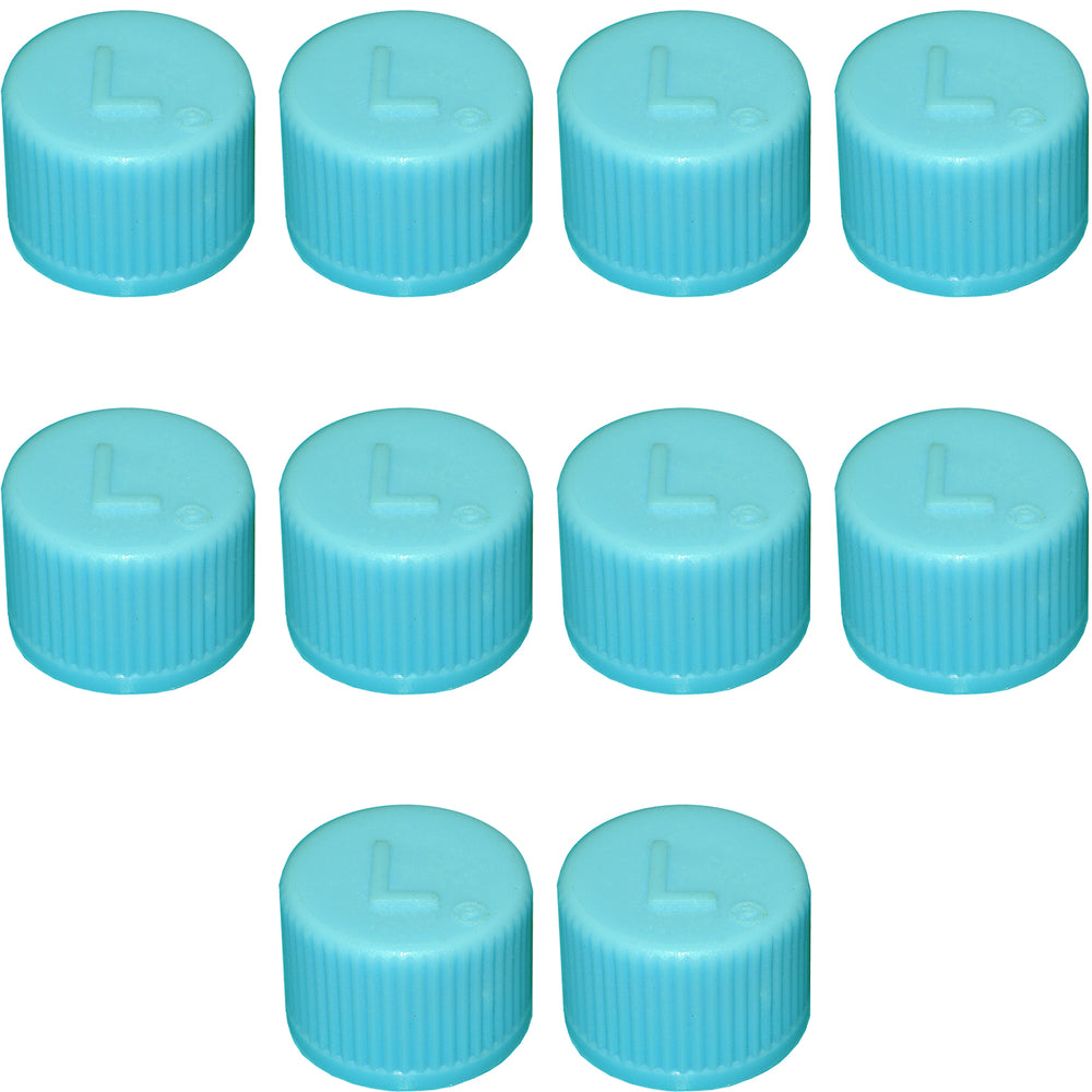 10 Pk R134A Valve Cap - Light Blue - Lo Side MT0310-10
