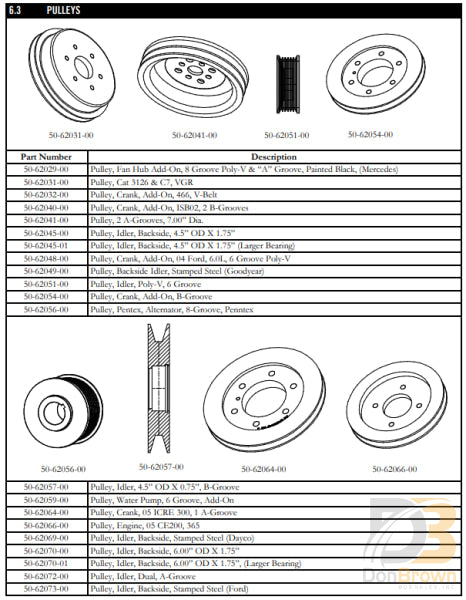 Pulley Backside Idler 3.54 Od 50-62049-00 Air Conditioning