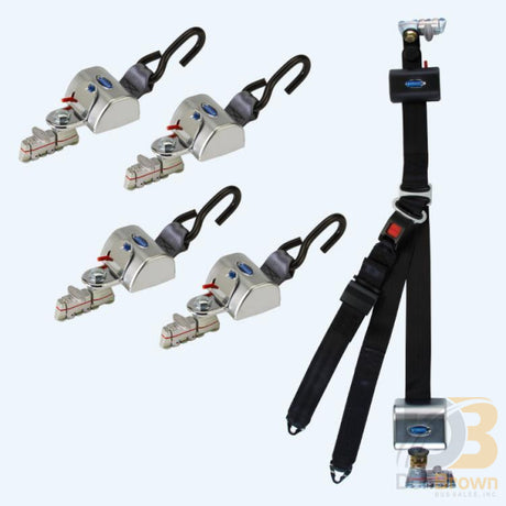 Qrt Max Kit For L Track Retractable Shoulder/lap Belt Combo With Height Adjuster 131 Degree Angle