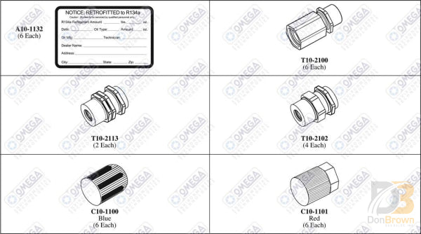 R134A Basic Retrofit Fitting Assortment Mt9540 Air Conditioning