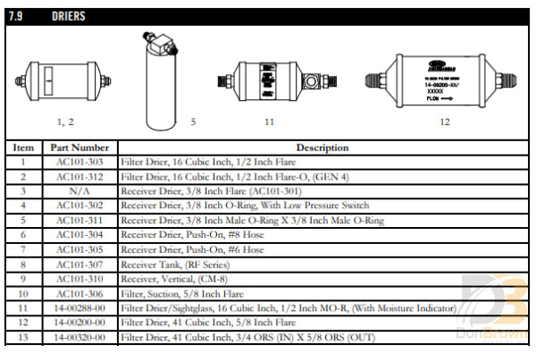 Receiver/drier Ac101-302 Air Conditioning