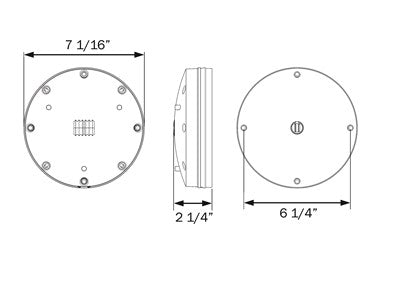 ST92RB Red 7" flashing warning light, surface mount, hard wired (black=power, white=ground)