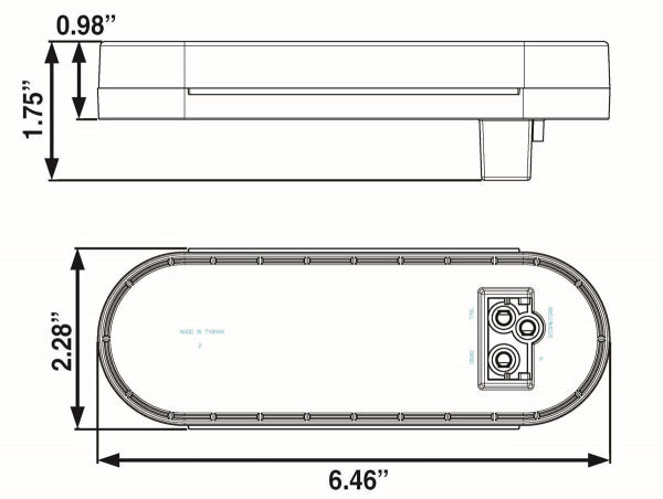 Stl12Rb Red Recess Mount Stop/Turn/Tail Light Pl-3 Connection