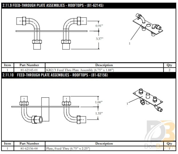 Conn.plate Asy Feed Thru Kr2/3 81-62145-01 Air Conditioning