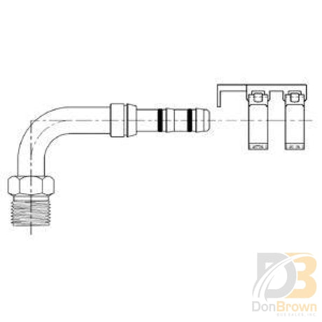 Male 90 Degree Insert O-Ring With Clamp Assembly No. 10-No. 12 Fitting (Must Order In Increments Of