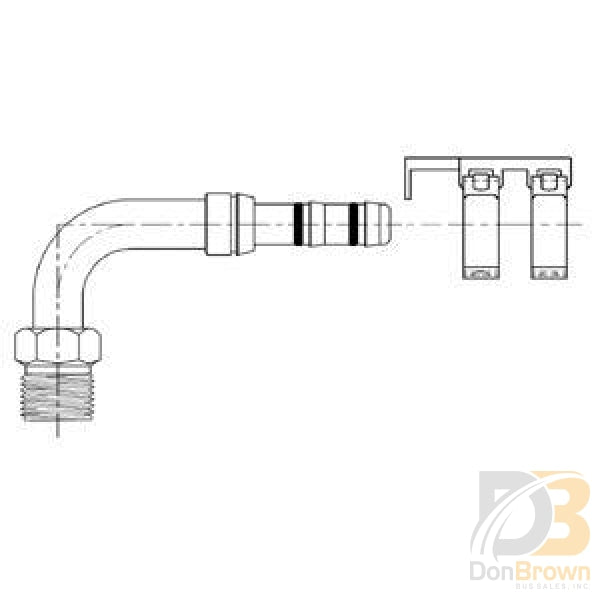 Male 90 Degree Insert O-Ring With Clamp Assembly No. 10-No. 12 Fitting (Must Order In Increments Of