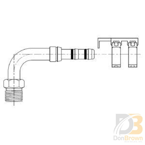 Male 90 Degree Insert O-Ring With Clamp Assembly No. 10 Fitting (Must Order In Increments Of 5)