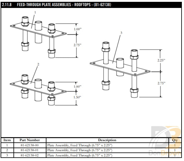 Plate Asy Feed Through Kr-2/3 81-62138-00 Air Conditioning