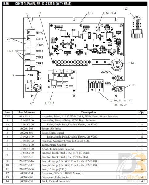 Relay Socket Asy Esr Em-17 22-62216-00 Air Conditioning