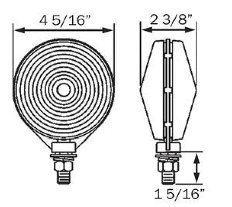 St51Rb Red Single Face Pedestal Mount Stop/Turn/Tail Light Wire Self Grounding