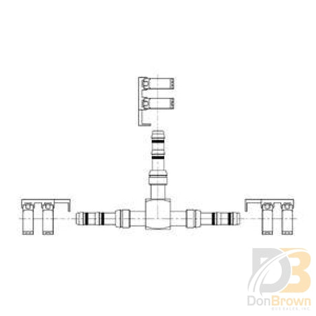 T-Splicer 3-Way Barb With Clamp Assembly No. 12-No. 10 Fitting (Must Order In Increments Of 5)